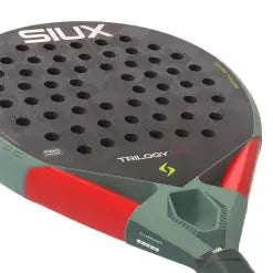 Siux Trilogy Pro Ash Green padel racket - face and throat detail
