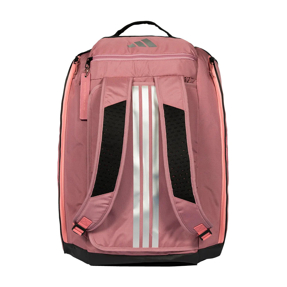 2026 Adidas Racket Bag Protour Pink - rear view showing the harness