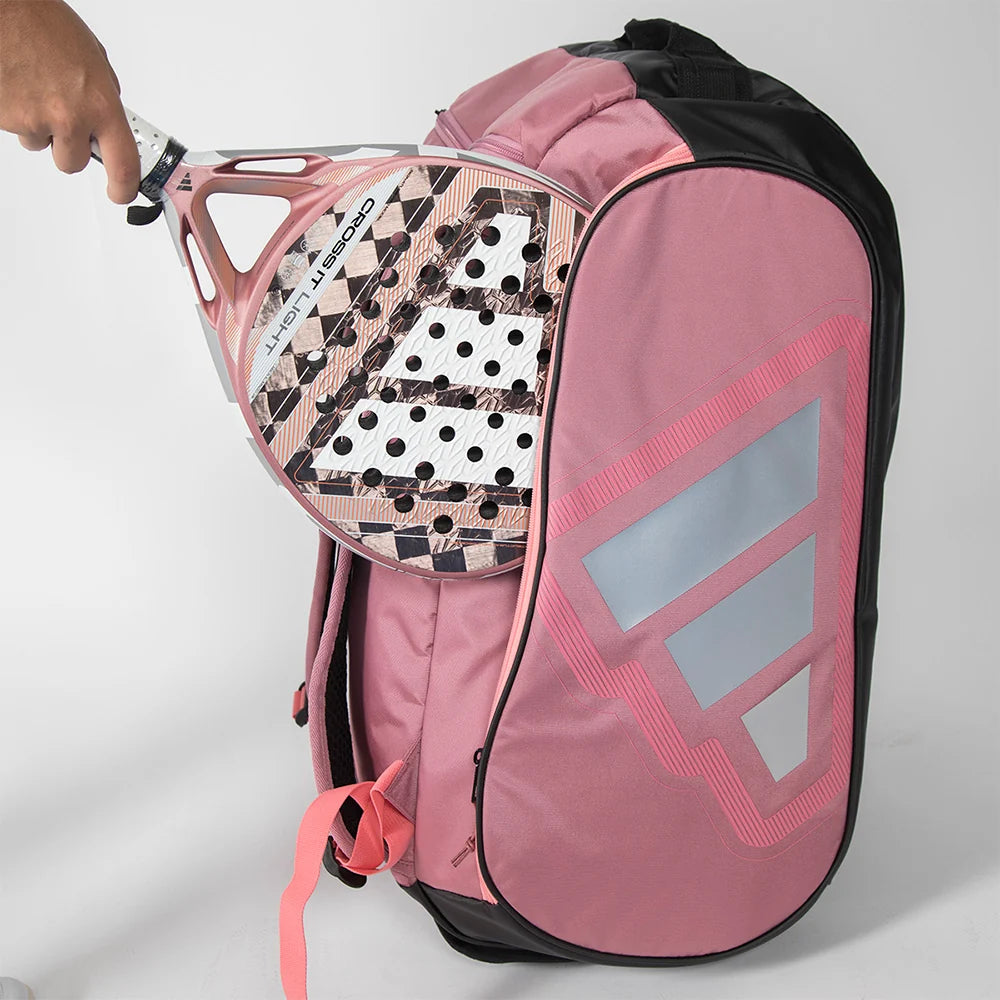 2026 Adidas Racket Bag Protour Pink - open, showing the interior compartments