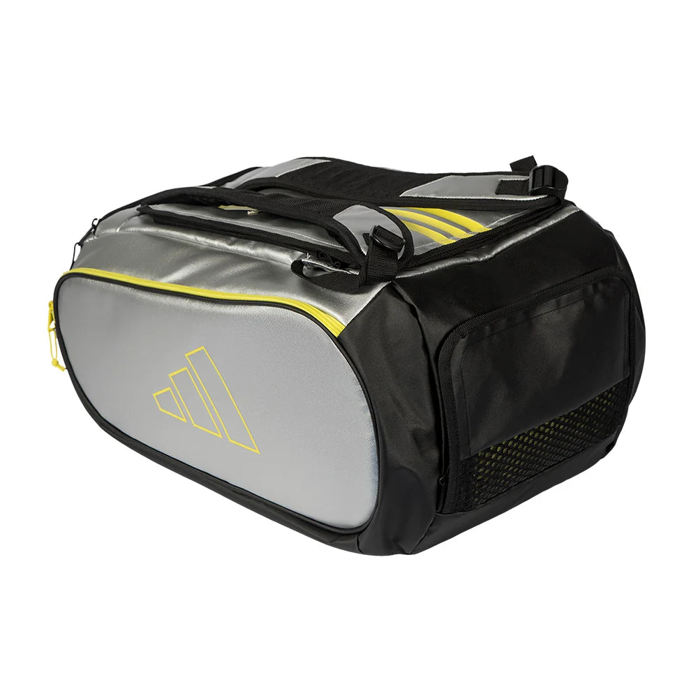 2026 Adidas Racket Bag Tour Silver - angled three-quarter view