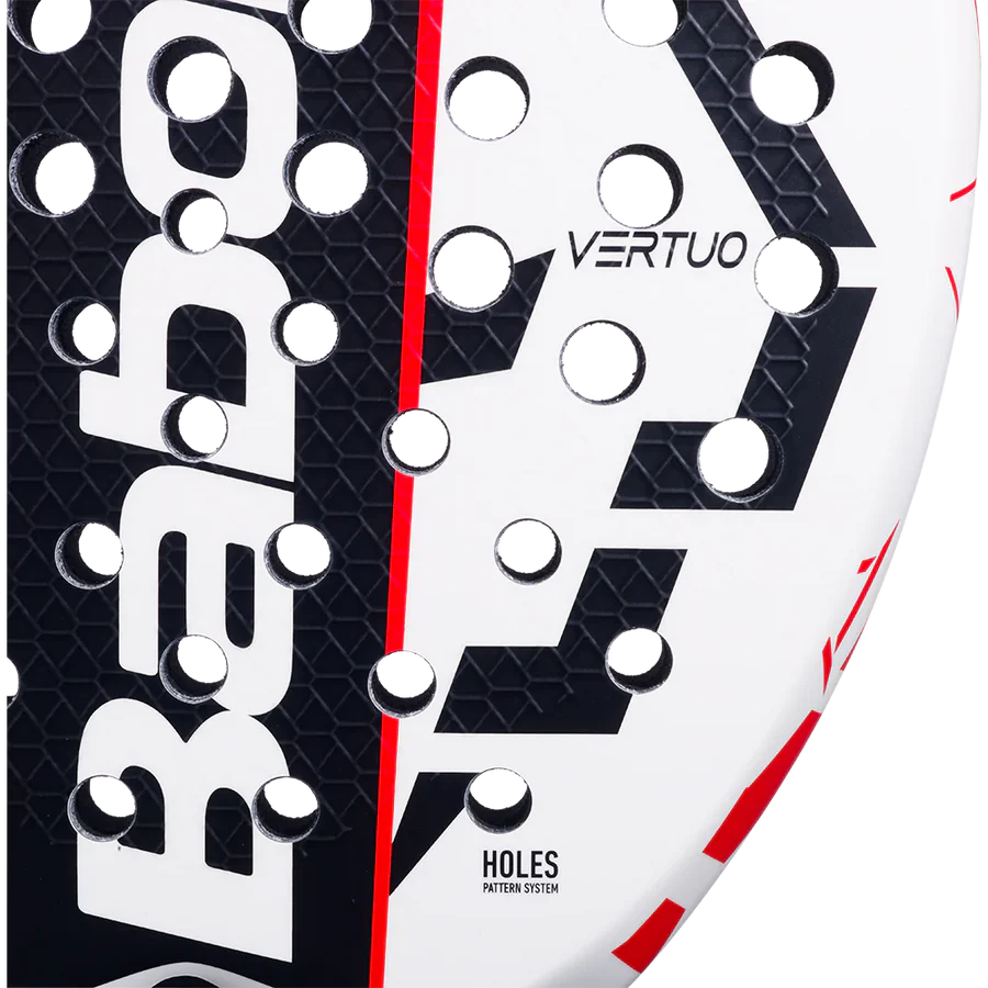 Babolat Technical Vertuo Juan Lebron padel racket - close-up of the hitting surface and Vertuo branding