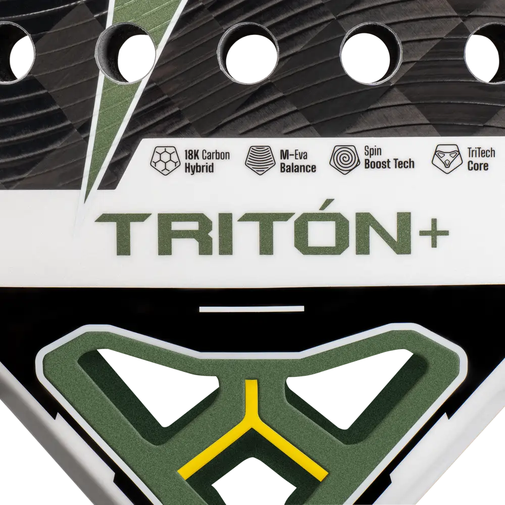 StarVie Triton Balance + padel racket - throat and tech-icon detail