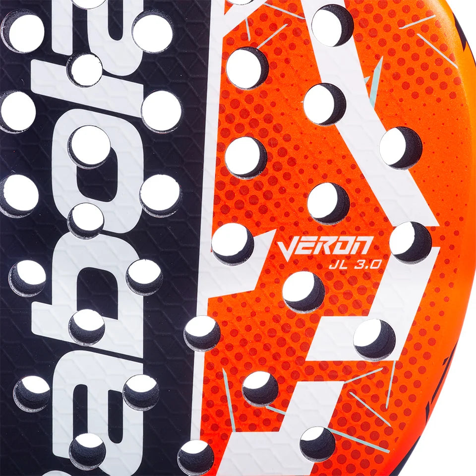 2026 Babolat LeBron Veron 3.0 padel racket - close-up of the hitting surface and Veron branding