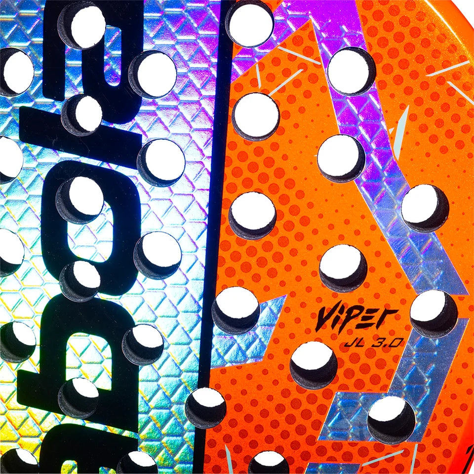 2026 Babolat LeBron Viper 3.0 padel racket - close-up of the hitting surface and Viper branding