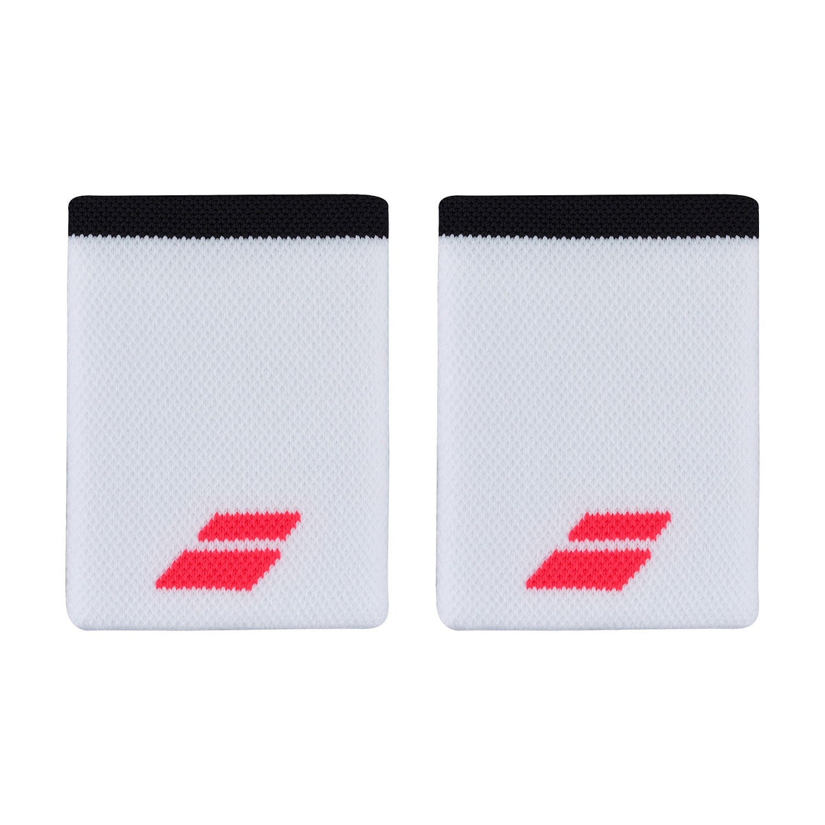 Babolat Logo Jumbo padel wristband (White/Strike Red) - front view