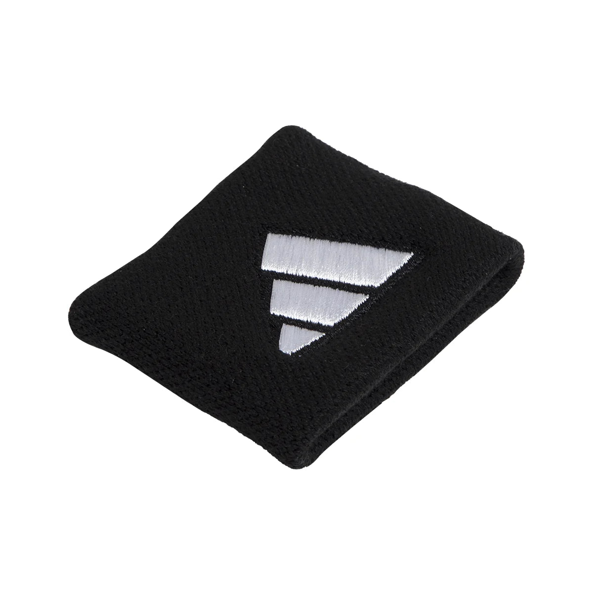 Adidas White Wristband - single in black, folded