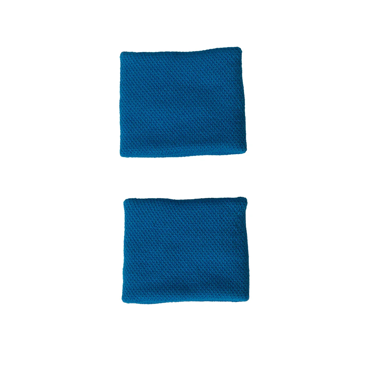 Adidas White Wristband - pair in blue, laid flat