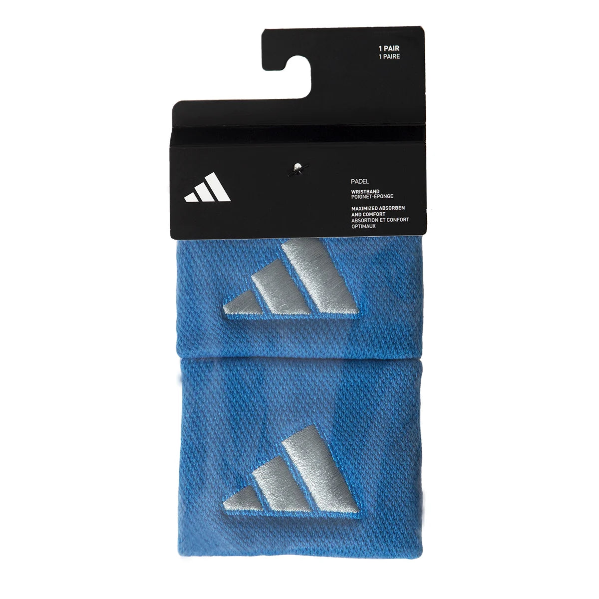 Adidas Black Wristband - blue pair in retail packaging