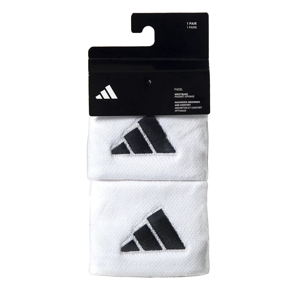Adidas White Wristband - white pair in retail packaging