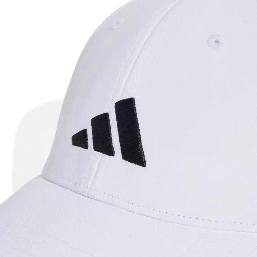 Adidas White Cap - close-up of the embroidered logo