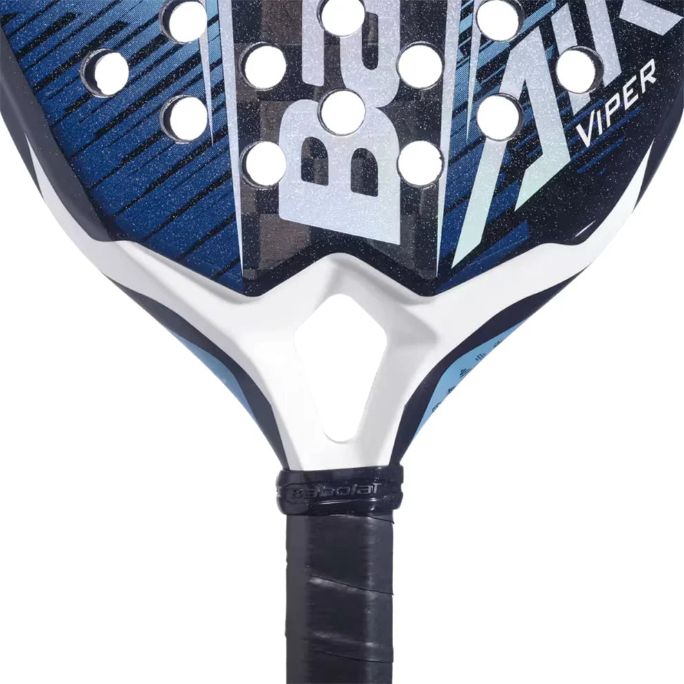 2026 Babolat Air Viper 2.6 padel racket - close-up of the heart bridge and Viper branding