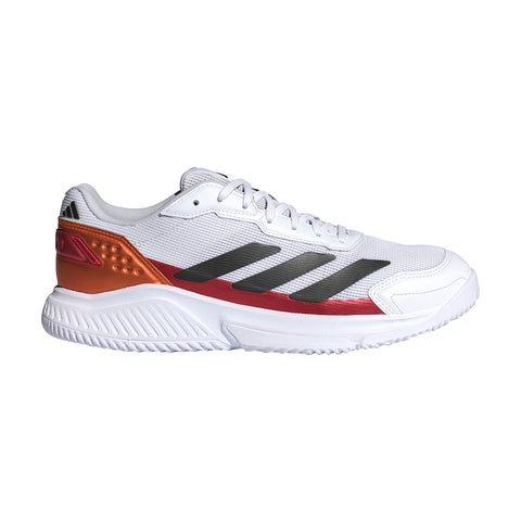 2026 Adidas Courtquick Padel Mens WHI/ORG padel shoes - lateral side view