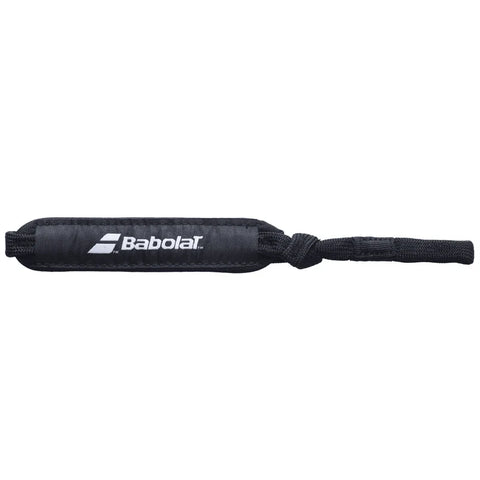 Black Babolat padel racket wrist strap, front view