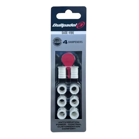 Bullpadel Ease Vibe vibration dampeners in white for a padel racket