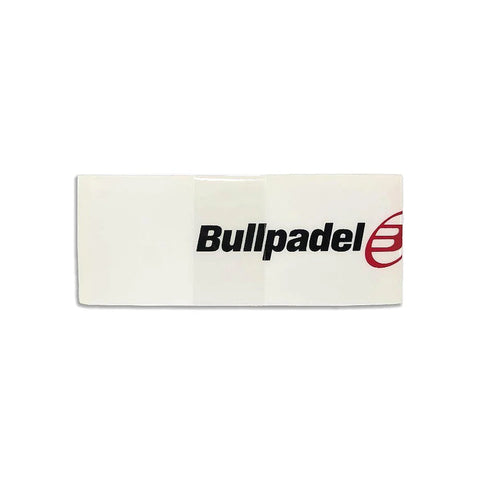 Bullpadel HI transparent padel racket frame protector with black lettering and a red logo mark