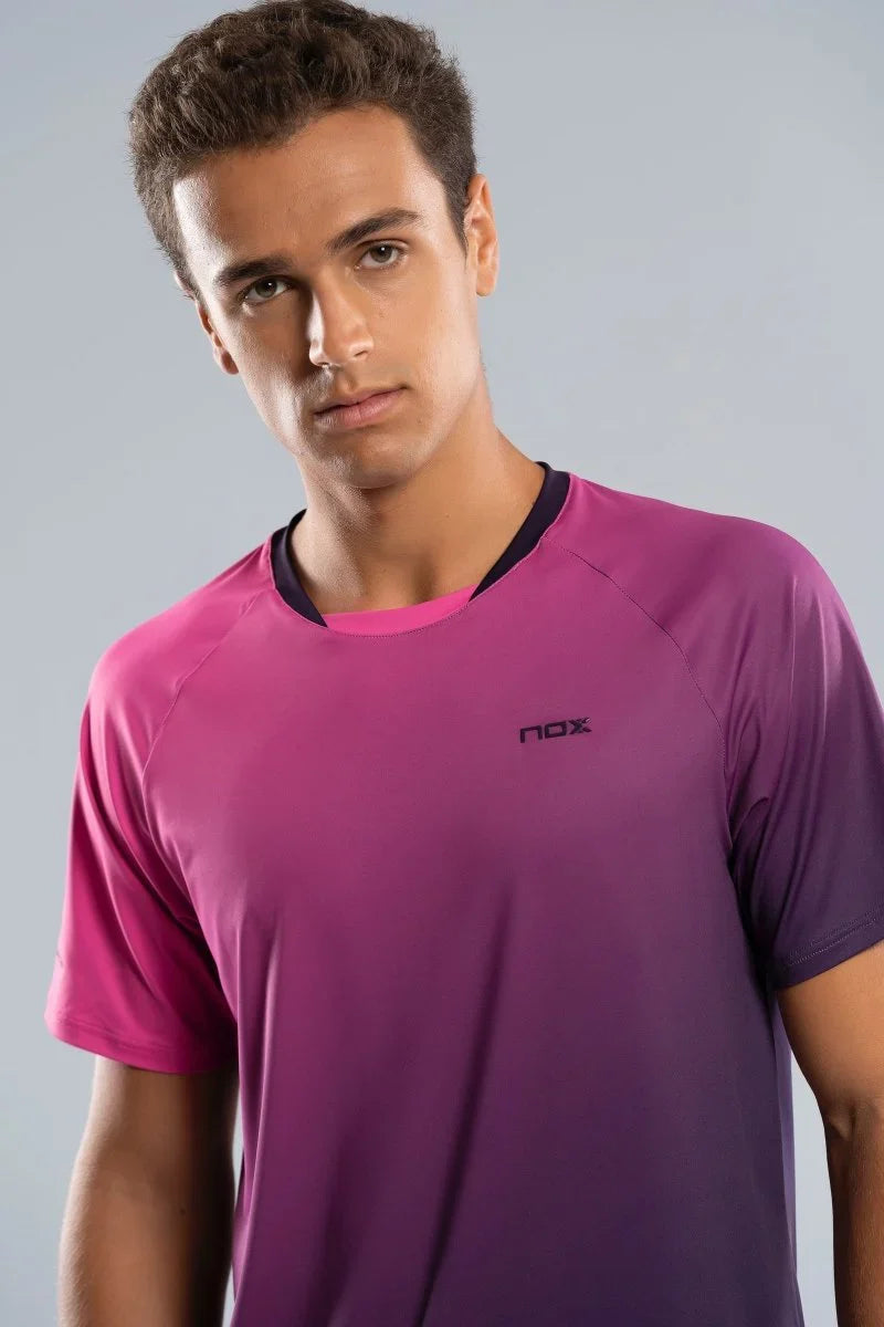 2026 Nox Men's PRO padel T-shirt (Blackberry Rose Degraded) - view 4