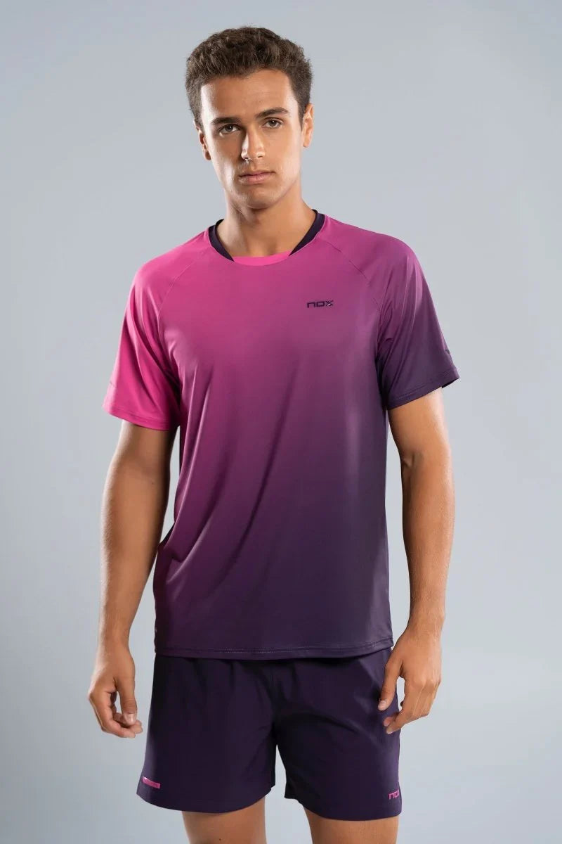 2026 Nox Men's PRO padel T-shirt (Blackberry Rose Degraded) - view 2