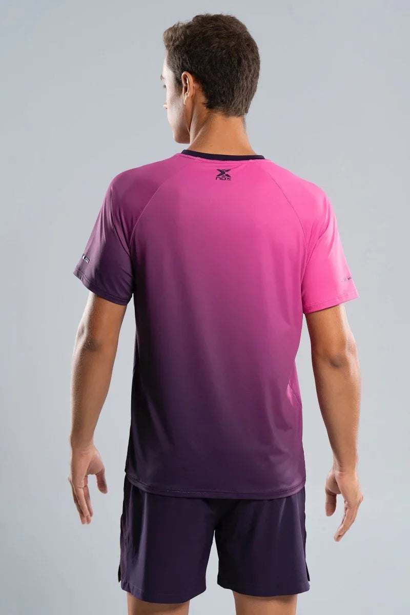 2026 Nox Men's PRO padel T-shirt (Blackberry Rose Degraded) - view 3