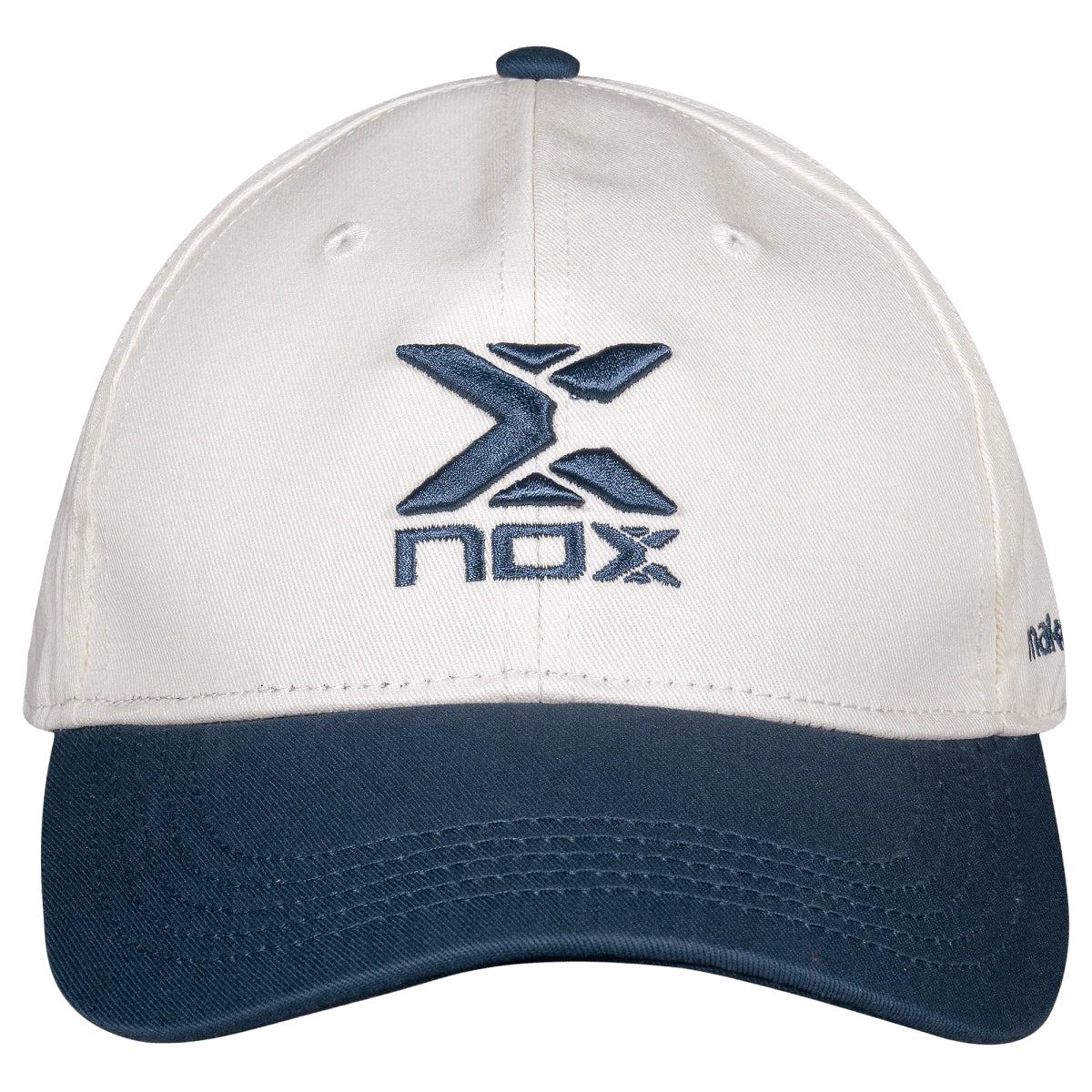 2025 Nox Street padel cap (Cream/Blue) - front view