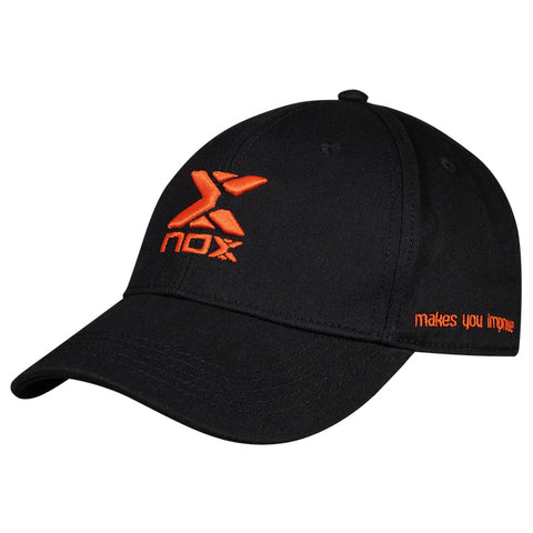 2025 Nox Street padel cap (Red/Black) - angled front view