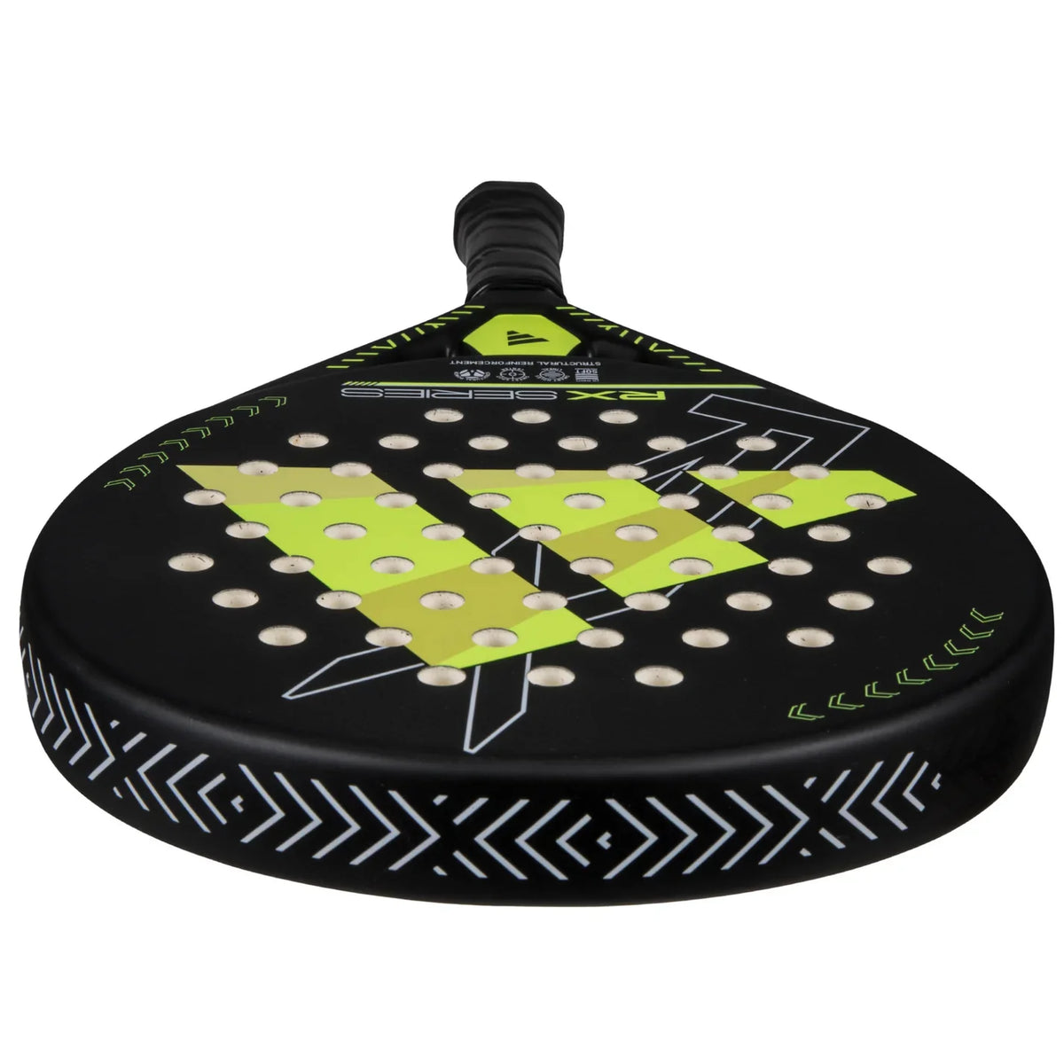 2025 Adidas RX Series Lime 3.4 padel racket - laid flat showing the face