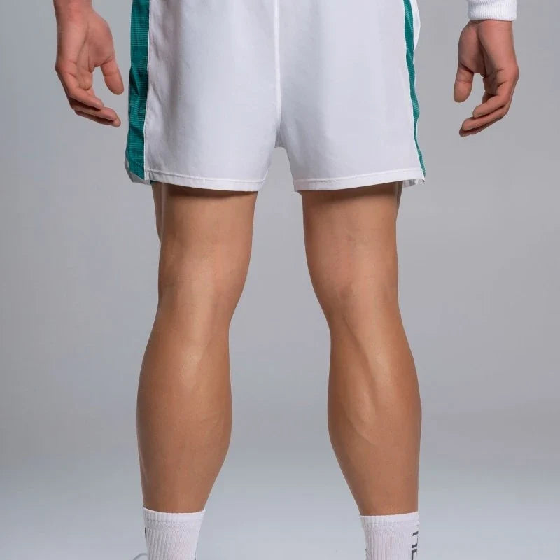 2026 Nox Pro men's padel shorts (White/Ivy Green) - back view on model