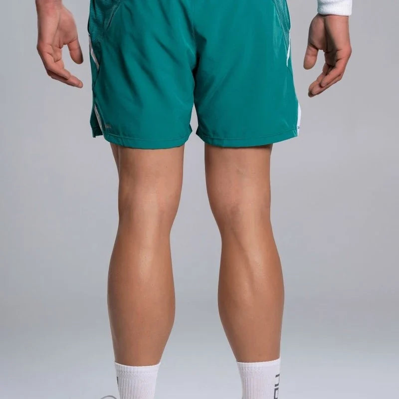 2026 Nox Pro men's padel shorts (Ivy Green) - back view on model
