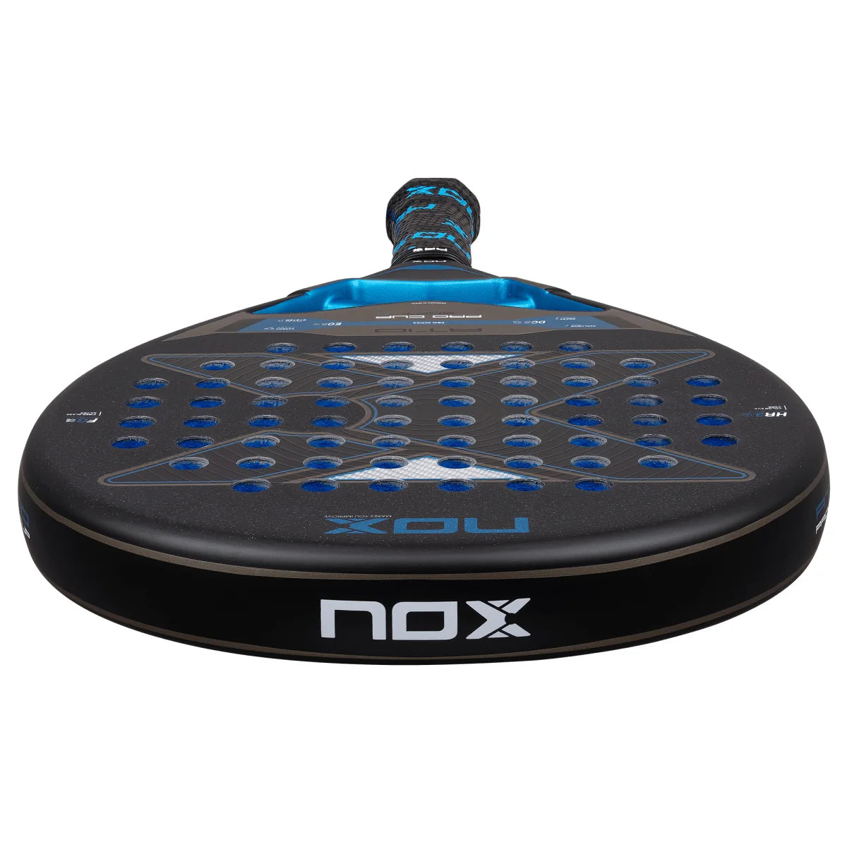 2026 Nox AT10 Pro Cup Comfort By Agustin Tapia padel racket - laid flat showing the frame top
