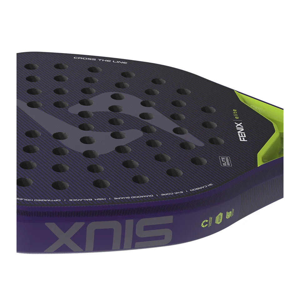 2026 Siux Fenix Elite 6 padel racket - laid flat showing the frame top