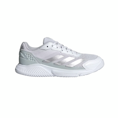 2026 Adidas Courtquick White/Silver Ladies padel shoes - lateral side view