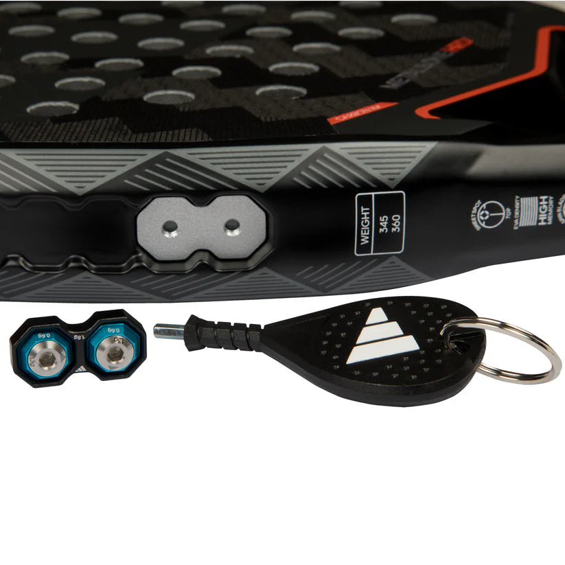 2025 Adidas Metalbone HRD+ 3.4 padel racket - weight kit with tool and spare weights