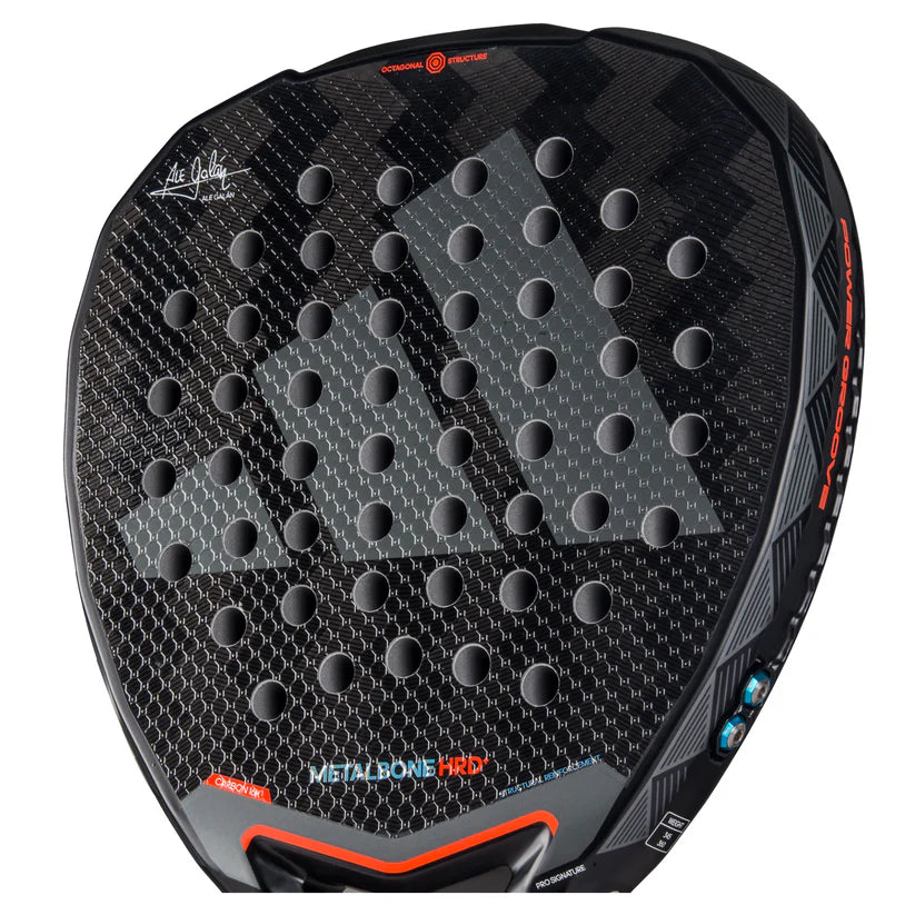 2025 Adidas Metalbone HRD+ 3.4 padel racket - laid flat showing the face