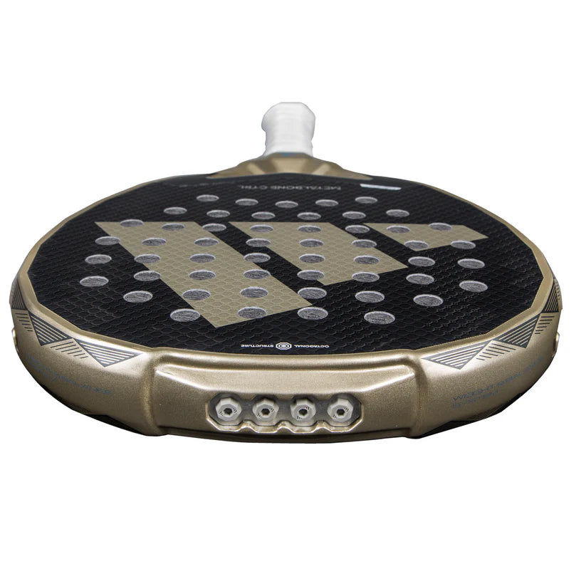 2025 Adidas Metalbone CTRL 3.4 padel racket - laid flat showing the frame top and balance weights