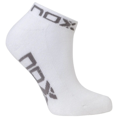 Nox Ladies Performance Ankle padel socks (White/Grey) - front view