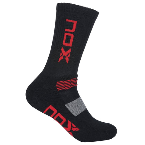 Nox Performance padel socks (Black/Red) - front view