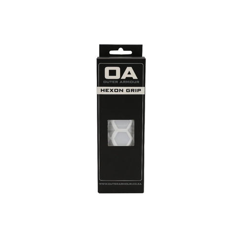 Outer Armour Hexon Grip - front of the retail box showing the grip through the window