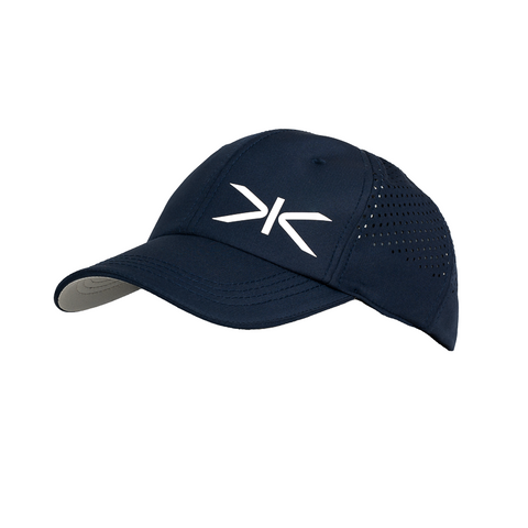 Kupe Navy Cap - three-quarter side view with the grey underbrim visible