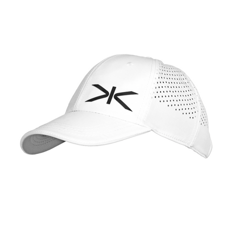 Kupe White Cap - three-quarter side view with the grey underbrim visible
