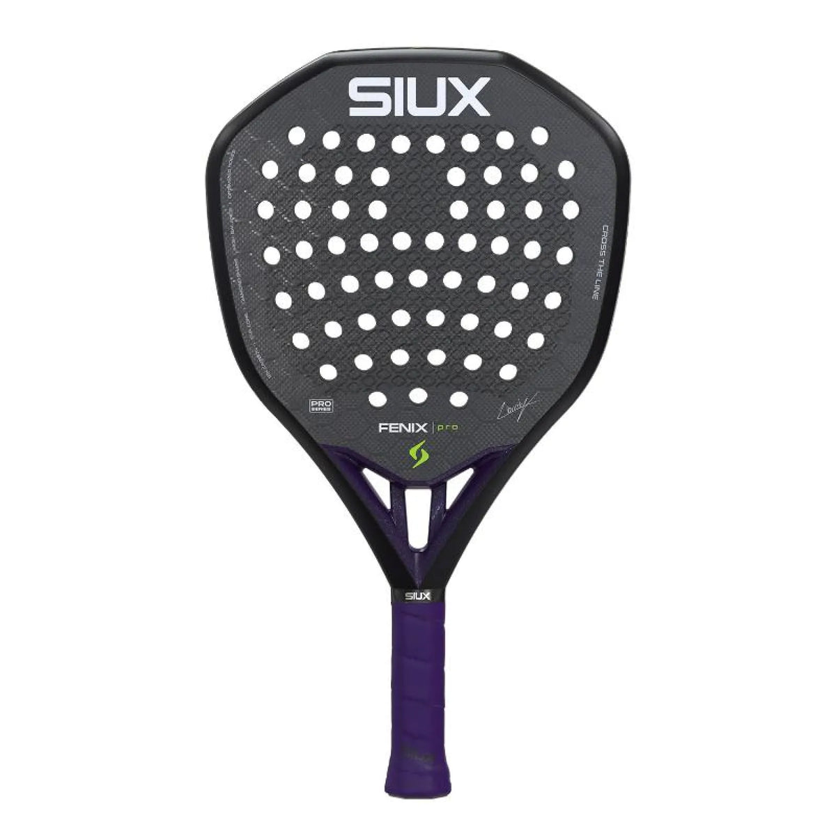 2026 Siux Fenix Pro Black padel racket - front face