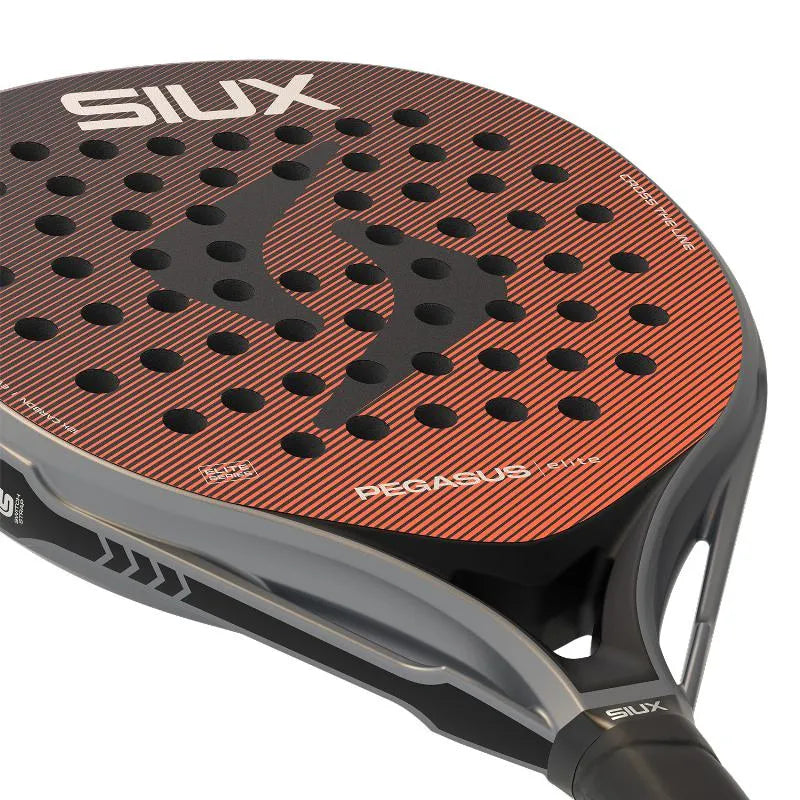 2026 Siux Pegasus Elite 4 padel racket - laid flat showing the frame top