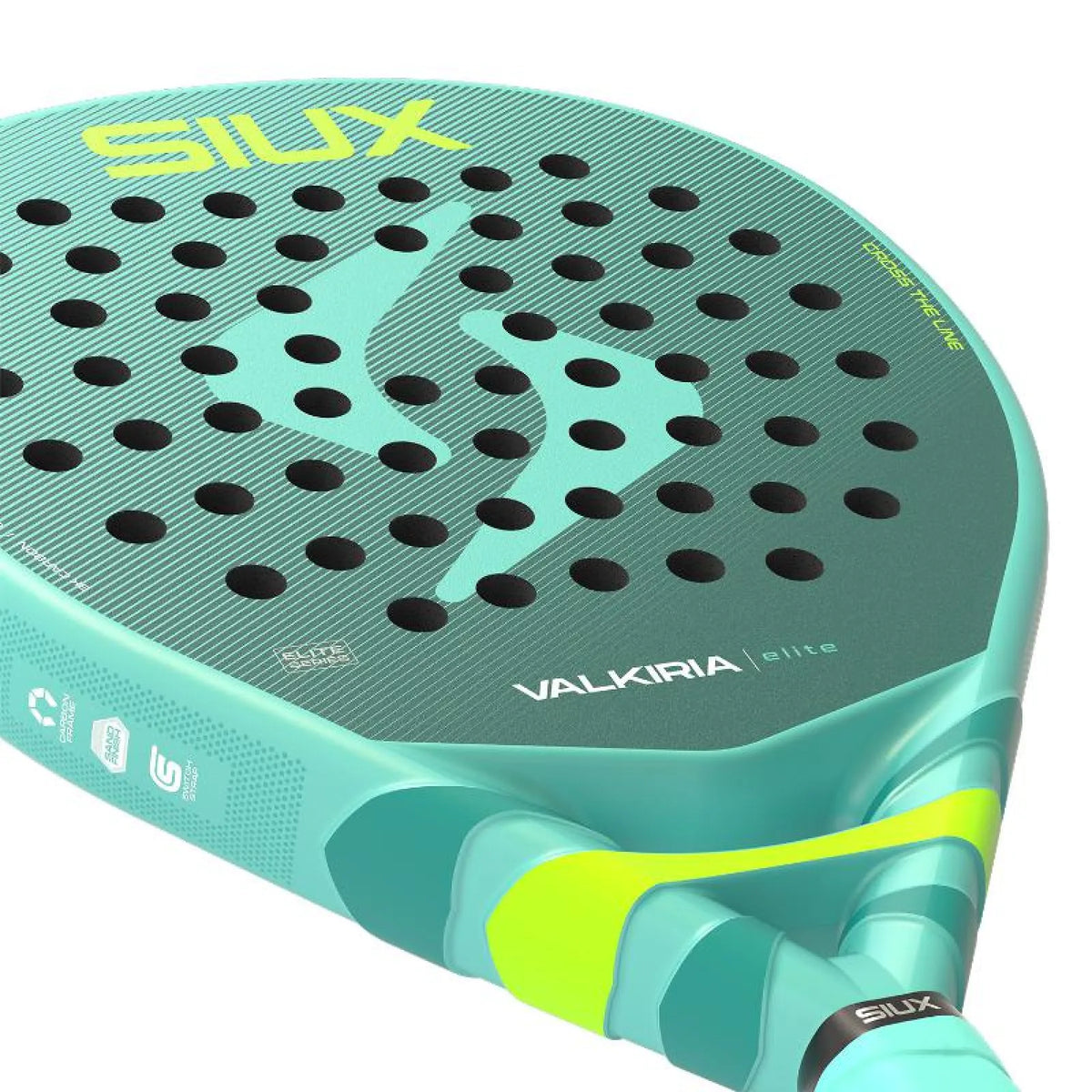 2026 Siux Valkiria Elite 2 padel racket - laid flat showing the frame top