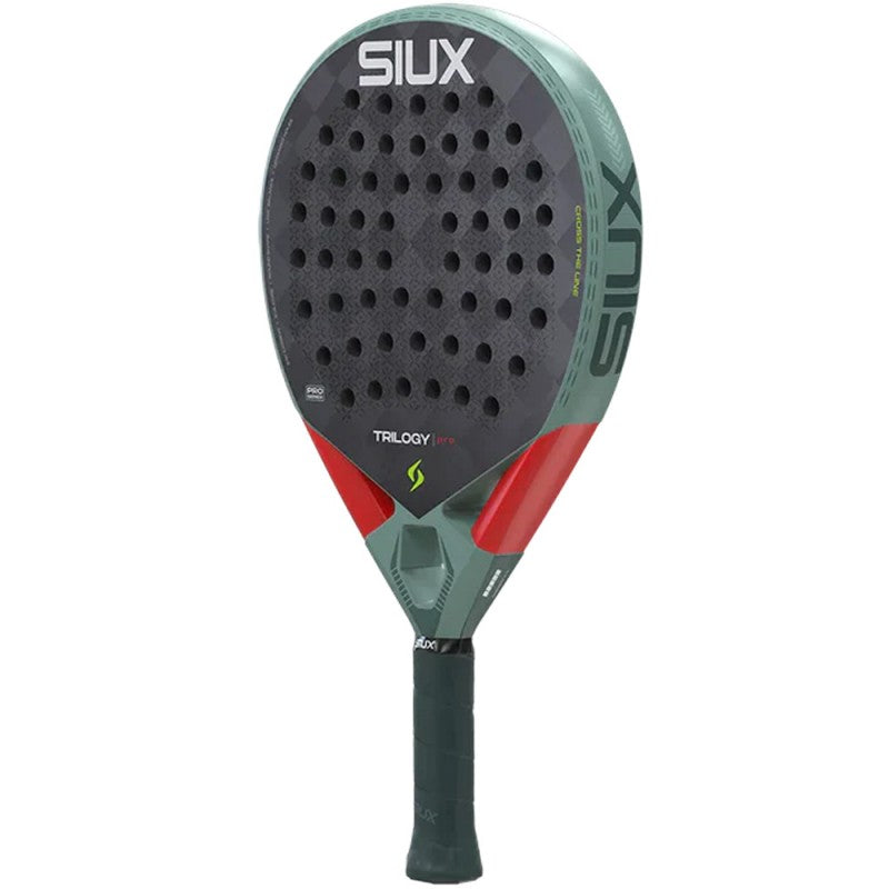 Siux Trilogy Pro Ash Green padel racket - angled view (alternate)