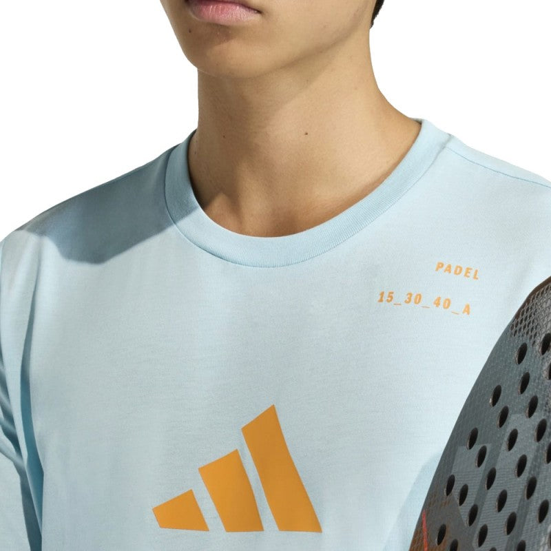 Adidas padel T-shirt (Ice Blue) - back view