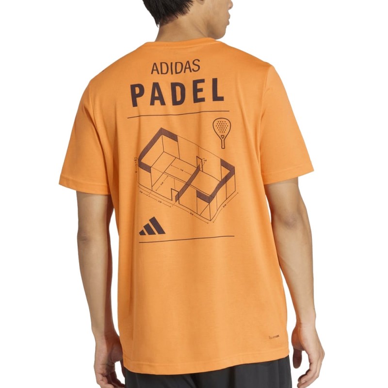 Adidas padel T-shirt (Orange) - back view