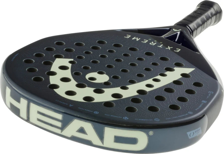 Head Extreme Pro padel racket - laid flat showing the face