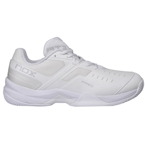 2026 Nox AT10 Pro padel shoes (White/Grey) - front view